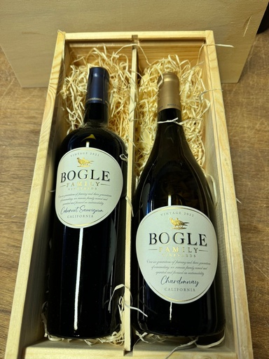 PAKKET: Amerikaanse Bogle Knallers! Chardonnay en Cabernet Sauvignon - Houten kist